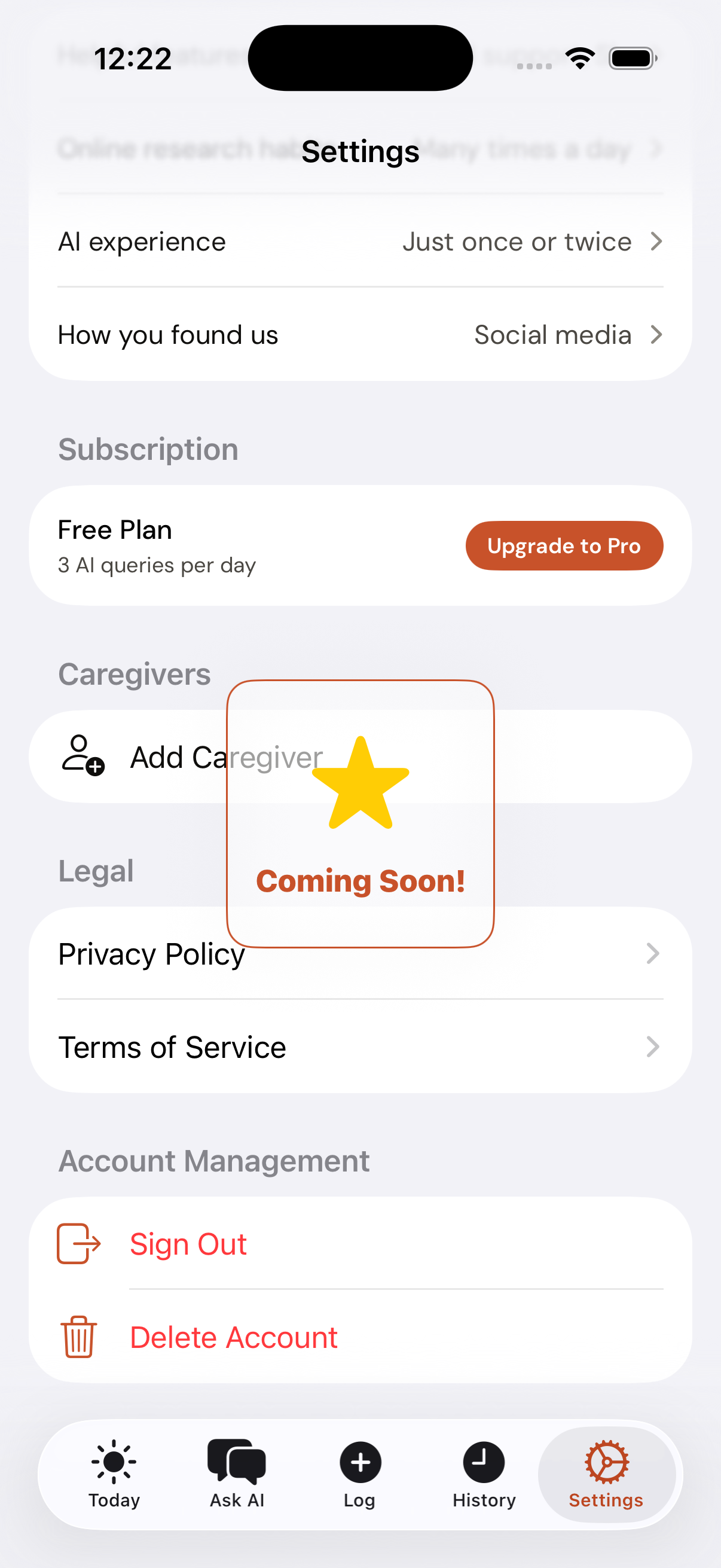 Caregivers screen